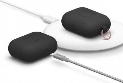 Силиконовый чехол с карабином Silicone Hang case AirPods Pro Черный – фото 1