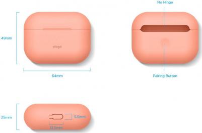 Силиконовый чехол Silicone case для AirPods Pro, цвет Персиковый – фото 1