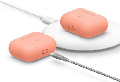 Силиконовый чехол Silicone case для AirPods Pro, цвет Персиковый – фото 2