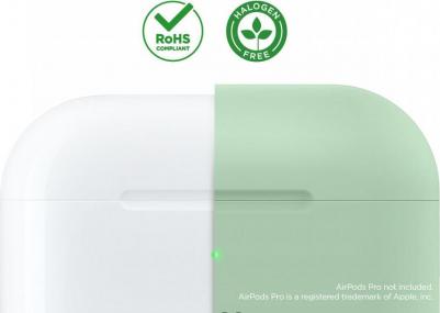 Силиконовый чехол Silicone case для AirPods Pro, Зеленый пастельный – фото 1