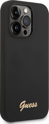 Чехлы Чехол Gold metal logo для iPhone 14 Pro Max, черный – фото 2