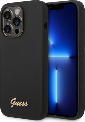 Чехлы Чехол Gold metal logo для iPhone 14 Pro Max, черный – фото 4
