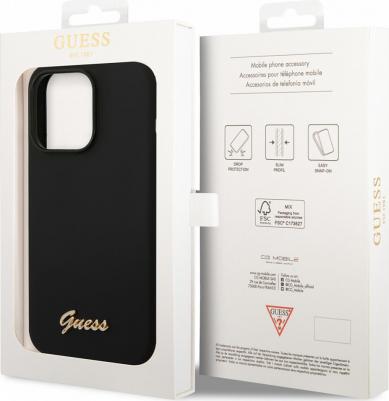 Чехлы Чехол Gold metal logo для iPhone 14 Pro Max, черный – фото 5