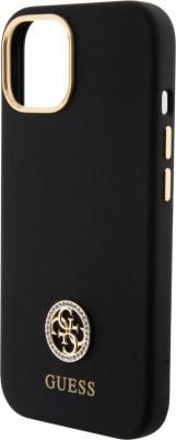 Чехол для iPhone 15 Diamond metal logo Hard Black