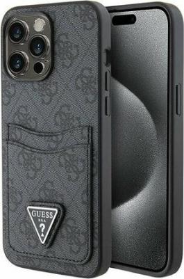 Чехол для iPhone 15 Pro с карманом для карт и принтом 4G, черный – фото 1