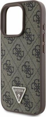 Чехол для iPhone 16 Pro Max из экокожи коричневого цвета