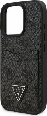 Чехол для iPhone 16 Pro Max из экокожи с кардслотом, черный