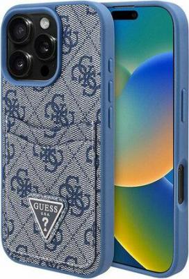 Чехол для iPhone 16 Pro Max из экокожи с кардслотом, синий – фото 1