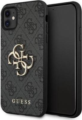 Чехол для телефона PU 4G Big metal logo Hard для iPhone 11 серый