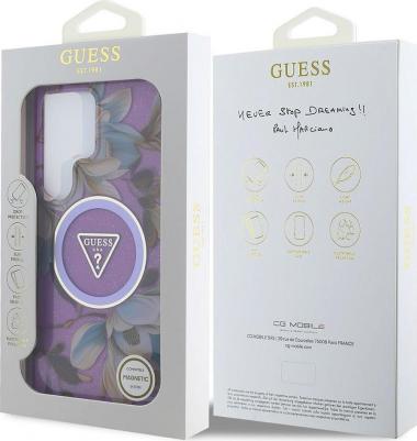 Чехол Glitter Flowers Triangle MagSafe для Galaxy S25 Ultra фиолетовый – фото 2