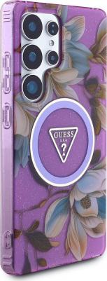 Чехол Glitter Flowers Triangle MagSafe для Galaxy S25 Ultra фиолетовый – фото 3