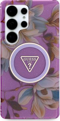 Чехол Glitter Flowers Triangle MagSafe для Galaxy S25 Ultra фиолетовый – фото 4