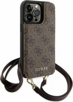 Crossbody 4G чехол с картхолдером на магните для iPhone 15 Pro, коричневый – фото 1