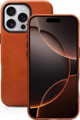 Кожаный чехол с Magsafe Oil Wax для iPhone 16 Pro Max, Retro Brown