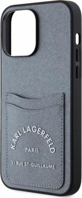 Чехол для iPhone 13 Pro Max из экокожи с карманом для карт RSG Hard Grey