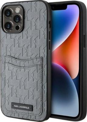 Чехол для iPhone 13 Pro Max с карманом для карт, серебристый – фото 1