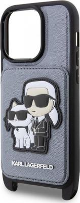 Чехол для iPhone 14 Pro Max из экокожи со шнурком, Silver