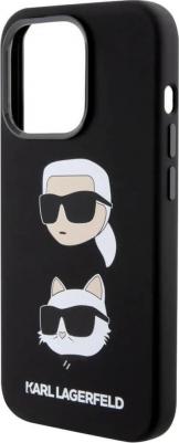Чехол для iPhone 15 Pro Karl & Choupette heads Hard Black