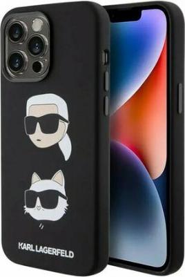 Чехол для iPhone 15 Pro Max Karl & Choupette heads Hard Black – фото 1