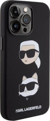 Чехол для iPhone 15 Pro Max Karl & Choupette heads Hard Black – фото 3