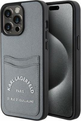Чехол для iPhone 15 Pro Max с карманом для карт Hard Grey – фото 1