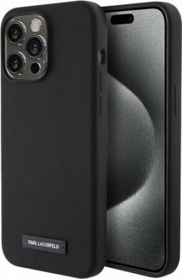Чехол для iPhone 15 Pro Max с MagSafe Metal plate logo Hard Black – фото 1