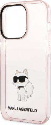 Чехол для iPhone 15 Pro Max с принтом Choupette, розовый