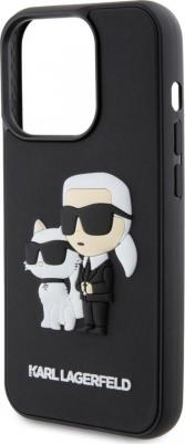 Чехол для iPhone 15 Pro с принтом 3D Karl & Choupette Hard Black