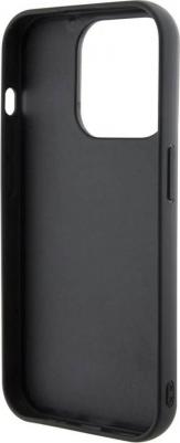 Чехол для iPhone 15 Pro Saffiano Leather Grip Case Choupette Logo чёрный – фото 3