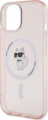Чехол для iPhone 15 с MagSafe и принтом NFT Choupette, прозрачный розовый