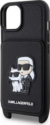 Чехол для iPhone 15 с ремнем и карманом для карт Hard Black