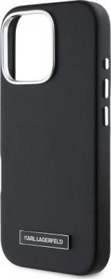 Чехол для iPhone 16 Pro Max с MagSafe и металлическими вставками, черный