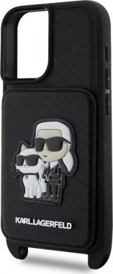 Чехол для iPhone 16 с ремешком через плечо, с кардхолдером, черный