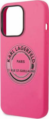 Чехол Liquid silicone Round RSG logo Hard для iPhone 14 Pro Max, Розовый