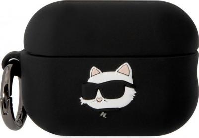 Чехол с карабином Silicone case NFT 3D Choupette для AirPods Pro 2, Черный