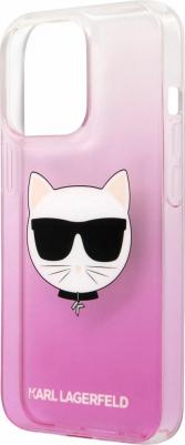 Karl Lagerfed Чехол Choupette Hard Gradient для iPhone 13 Pro Max, розовый – фото 3