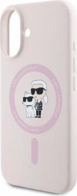 Lagerfeld для iPhone 16 чехол Liquid Silicone NFT Karl & Choupette Hard Pink