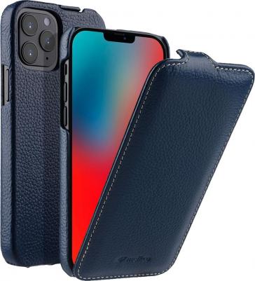 Кожаный чехол флип для Apple iPhone 12 / 12 Pro - Jacka Type, темно-синий