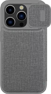 для iPhone 15 Pro Max чехол QIN Pro (Cloth) Booktype Classical Grey