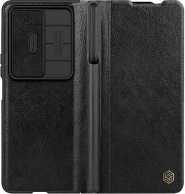 Кожаный чехол-книжка Leather Qin Pro для Samsung Galaxy Z Fold 4 черный