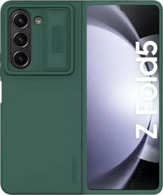 Силиконовый чехол CamShield Silky Silicone Case для Samsung Galaxy Z Fold 5, зеленый – фото 1