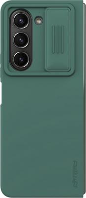 Силиконовый чехол CamShield Silky Silicone Case для Samsung Galaxy Z Fold 5, зеленый