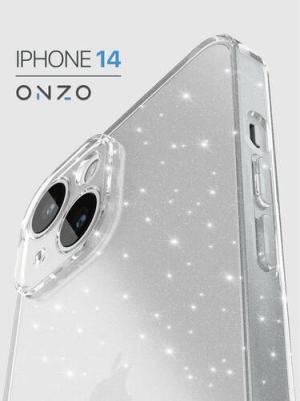 Чехол "CHIC" для Apple iPhone 14, прозрачный (серебряные блестки) – фото 2