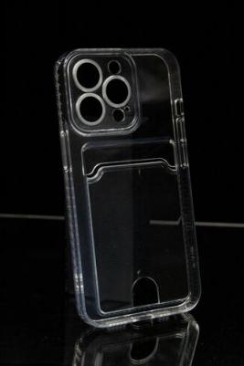 Чехол на iPhone 13 Pro темно-прозрачный – фото 3