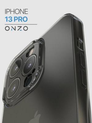 Чехол на iPhone 13 Pro темно-прозрачный – фото 3