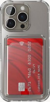 Противоударный чехол для iPhone 16 Pro прозрачный бампер с карманом для карт – фото 2