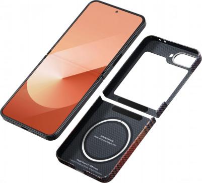Чехол Fusion Sunset MagEZ Case 5 для для Galaxy Z Flip6 коричневый – фото 9