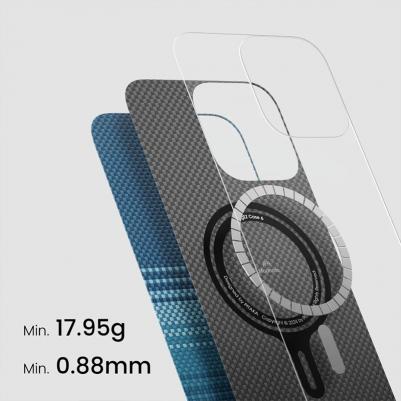 Чехол-крышка для iPhone 16 Pro (KI1601MO), кевлар, синий – фото 3