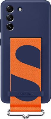 Чехол для Samsung Galaxy S21 FE Silicone with Strap Cover Dark Blue EF-GG990TNEGRU