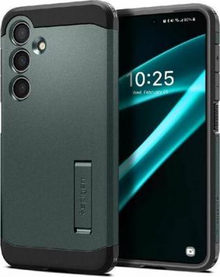 Чехол на Samsung Galaxy S24 Plus Tough Armor / чехол для Галакси С24 Плюс с подставкой, противоударный, с защитой камеры, зеленый